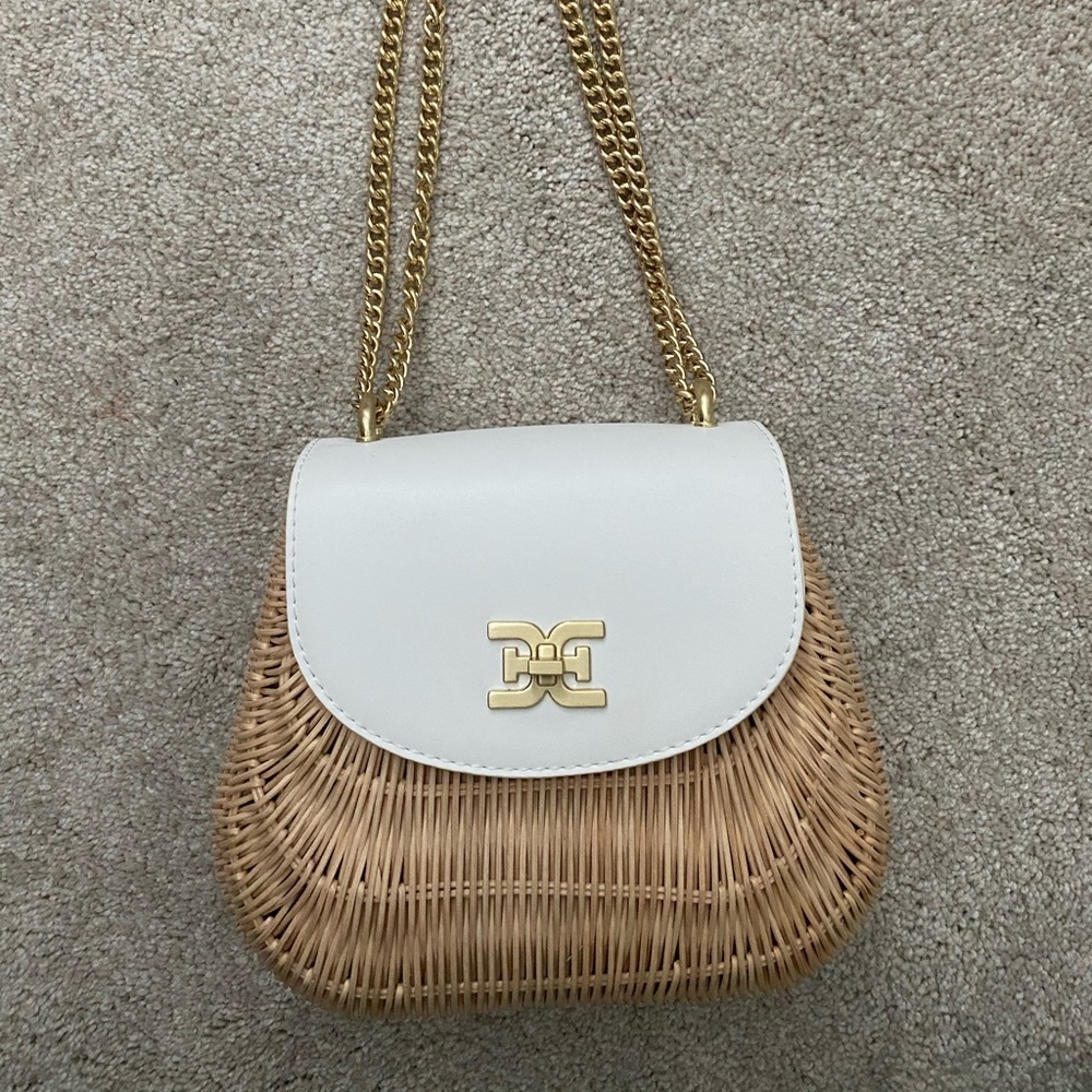 Sam Edelman Straw & White Crossbody